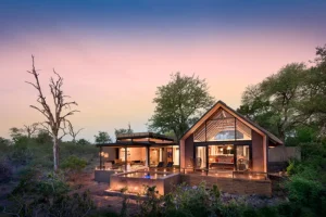 Lion Sands Ivory Lodge Exterior Arial View in South Africa.