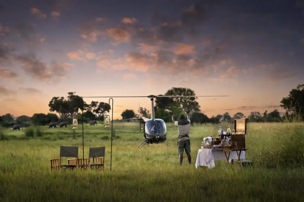 Helicopter sundowners experience