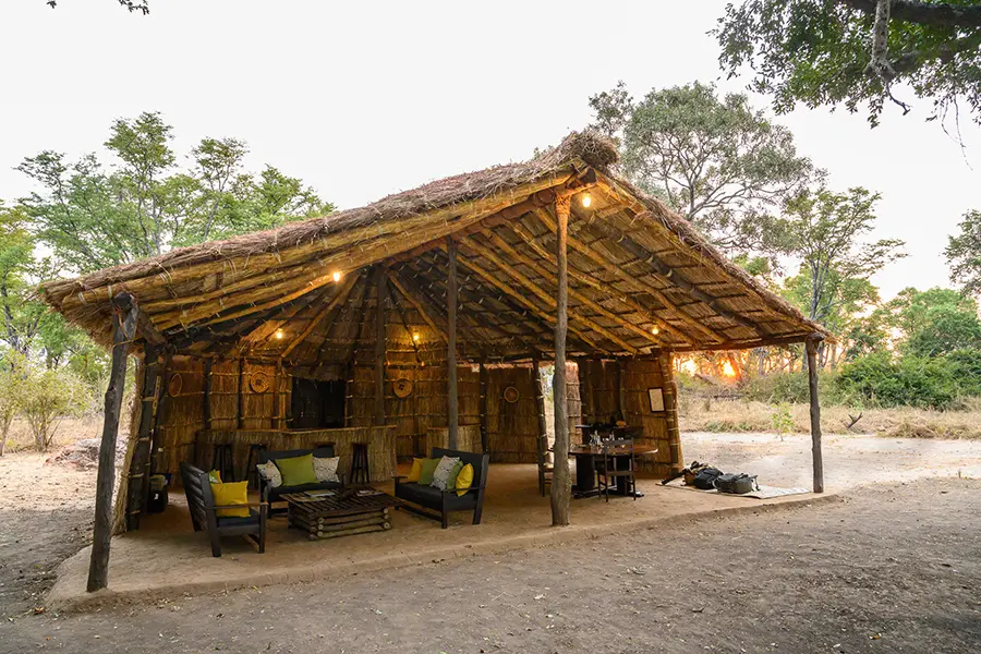 Front view of Big Lagoon Camp in South Luangwa National Park Zambia